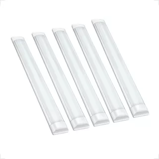 Led Kit 5 Luminárias Sobrepor Led 40w 120cm Tubular Branco Frio 