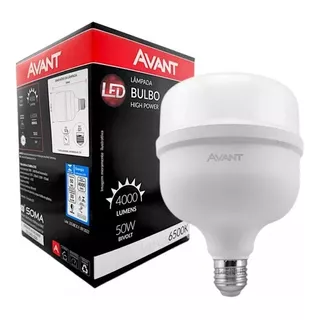 Kit 5 Lâmpadas Led Bulbo Compacta 50w Biv Luz Branca Avant