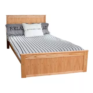 Cama 2 Plazas Madera Respaldo Nordica Exclusive Escandinava