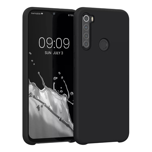 Carcasa Silicona Slim Antihuellas Para Xiaomi Redmi Note 8 Color Negro