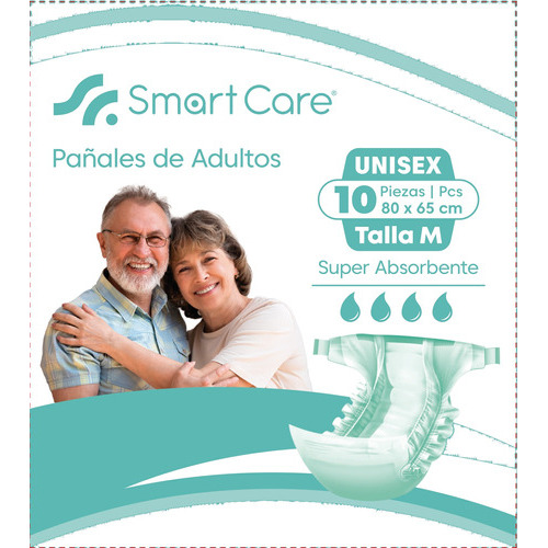 Pañales Adulto Smart Care Incontinencia Fuerte M. 10 Unidade Mediano
