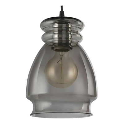 Colgante 1 Luz Vidrio Fume Antique Moderno Apto Led E-27 Fumé
