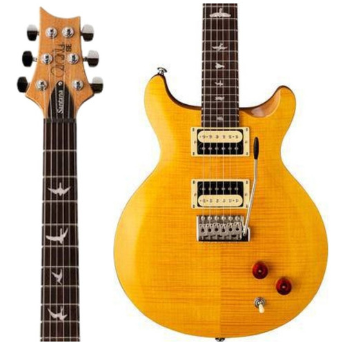 Guitarra Prs Se Santana Sy Sa amarilla con bolsa de color amarillo