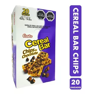Barra Cereal Bar Costa Chips Chocolate 20 Unidades 21 Gr