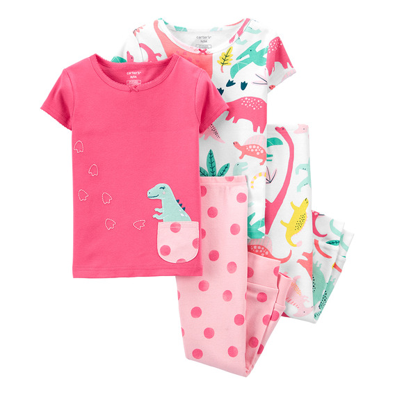 Carters Set 4 Piezas Pijama Algodon Dinosaurio