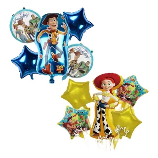 Kit 5 Globos Toystory Jessie Y Woody Fiesta Cumpleaños Pixar