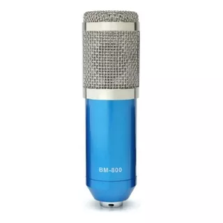 Micrófono Oem Bm-800 Condensador Cardioide Color Azul/plateado