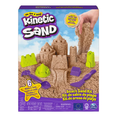Arena Kinetic Sand Playa 227grs C/moldes Y Herramientas Srj