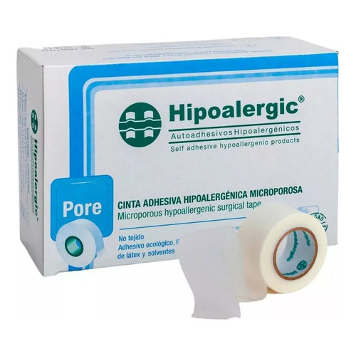 Cinta Hipoalergénica Hipoalergic Pore 2,5 Cm X 9 M 12 Rollos Color Blanco