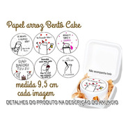 Kit Com 42 Papel De Arroz Bento Cake Mini Bolo Flork 9,5 Cm
