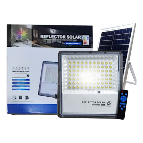 Reflector Solar 200w/2000w Uso Exterior Control Remoto Ip66 Color de la carcasa Gris Color de la luz Blanco frío