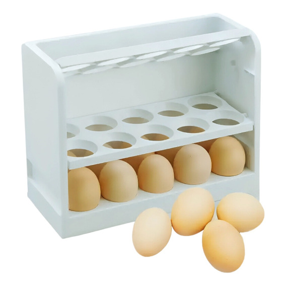 Organizador De Huevos Caja Huevera Refrigerador 3 Niv 30unid