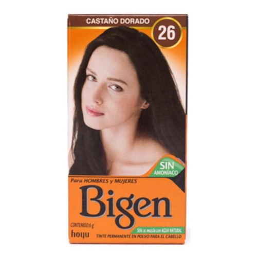 Kit Tintura Bigen  Tinte para cabello tono 26 castaño dorado para cabello