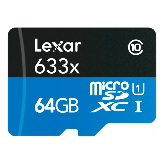 Memoria Micro Sd Lexar 64gb Blue Series 633x Clase 10 Uhs-i