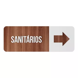 Placa Indicativa Sanitário Seta Escritório Aeroporto Mdf   