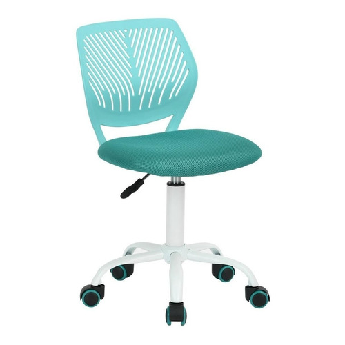 Silla de escritorio FurnitureR Carnation ergonómica  turquesa con tapizado de mesh