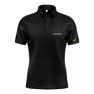 Camisa Preta Gola Polo Personalizada Para Segurança