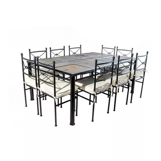 Mueble De Terraza Comedor 10 Personas Fierro 