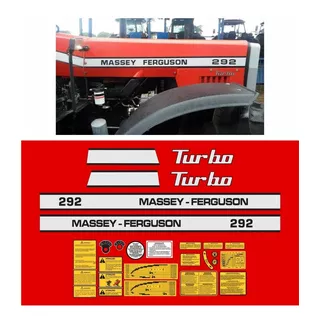 Kit Adesivos Trator Massey Ferguson 292 Turbo Completo R470