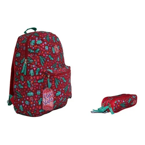 Mochila escolar Cactus Clio Mf 2016 roja con doble funda