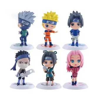 Kit 6 Bonecos Naruto Itachi Sasuke Kakashi Action Figure