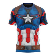 Capitão América- Camiseta Adulto - Tecido Dryfit