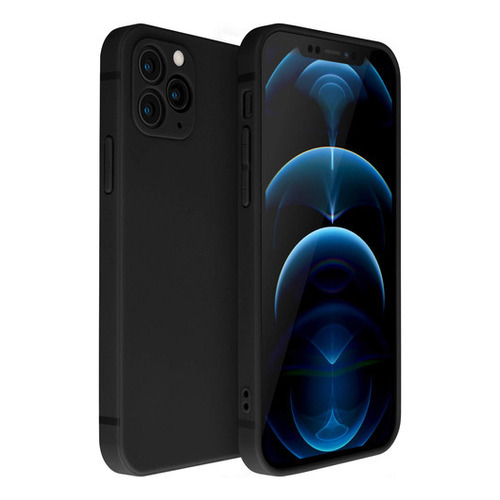 Carcasa Silicona Slim Antihuellas Para iPhone 13 Negra 1 Unidad