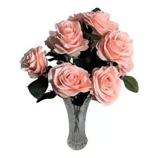 Galho Bouquet De Rosas Artificiais, Negras, 10 Rosas, Flor