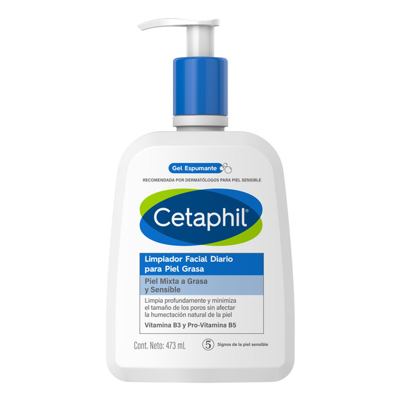 Cetaphil Limpiador Facial Diario Para Piel Grasa 473 Ml Momento De Aplicación Día/noche