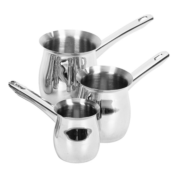 Set 3 Ollas Lecheras Acero Inolxidable Para Café Té Milk Pot