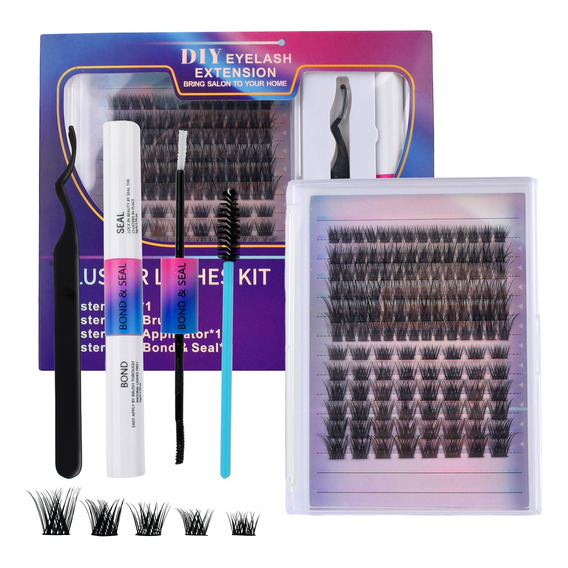 132 Racimo Kit De Pestañas Extensiones Reutilizables Postiza