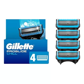 Gillette Fusion Proglide Chill Cartuchos (4) Repuestos Usa 