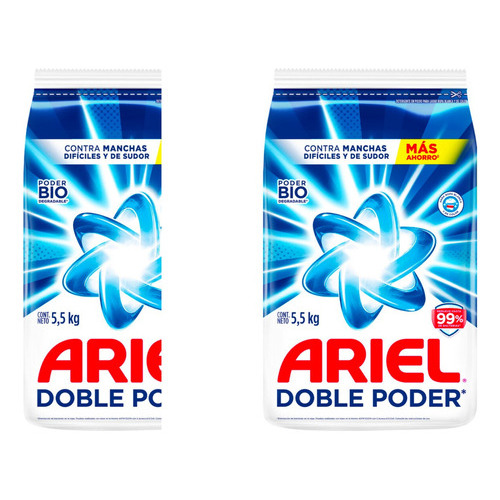 2 Pack Ariel Detergente En Polvo Ropa 5.5 Kg