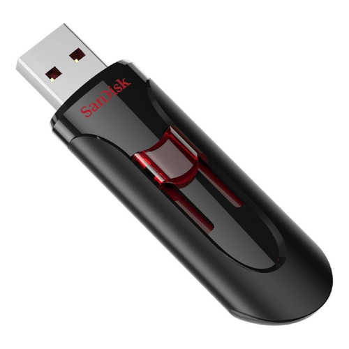 Memoria USB SanDisk Cruzer Glide 64GB 3.0 negro y rojo