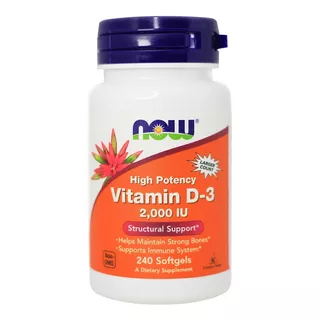 Suplemento Em Cápsulas Now Foods Vitamina D-3 2,000 Iu Sabor Neutro Em Pote 240 Un