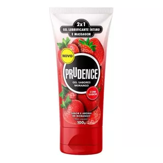 Gel Lubrificante Íntimo Morango Prudence Sabores Frasco 100g