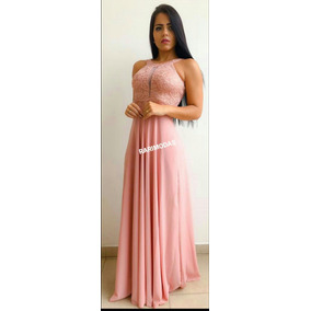 vestido rose longo mercado livre