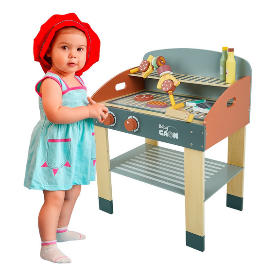 Cocinita De Juguete Parrilla Asador Juego Didáctico Infantil