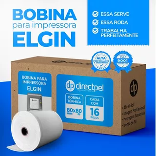 Directpel Bobina 80x80 Para Impressora Térmica Elgin C/ 16 Cor Branco