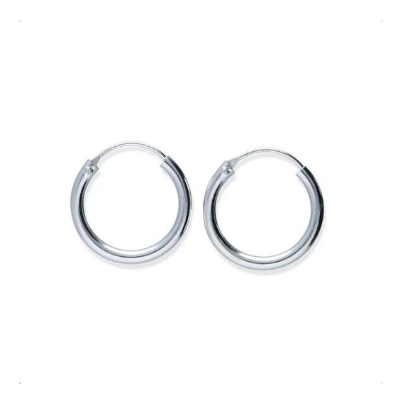 Aros Argolla Piercing Pequeños Liso 10 Mm Plata Italiana 925