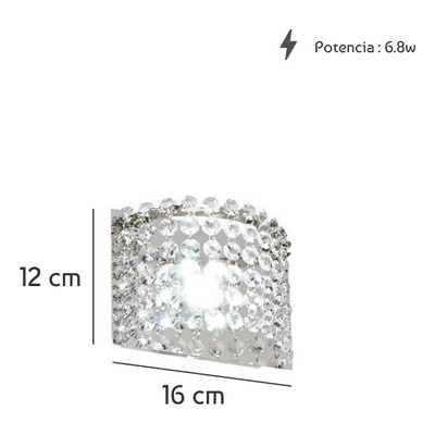 Aplique Patagonia 1 Luz Led Cromo Cairel Cristal 8551cr Rd