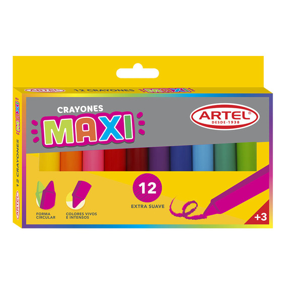Crayones Maxi 12 Colores Artel