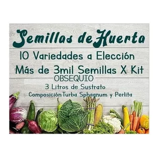 Kit De Semillas De Huerta 10 Variedades + 3000 Semillas
