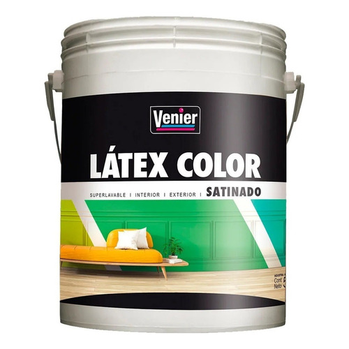 Latex Color Satinado Premium Venier X 4 Lts Color VERDE SERENO