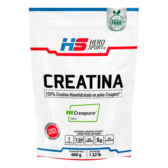 Hero Sport Creatina Monohidratada Creapure 600g 120 Servs