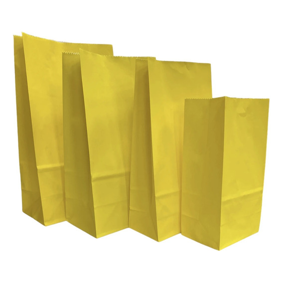 Pack 10 Bolsa Papel Sin Asa Lisa Varios Colores 15x25x8