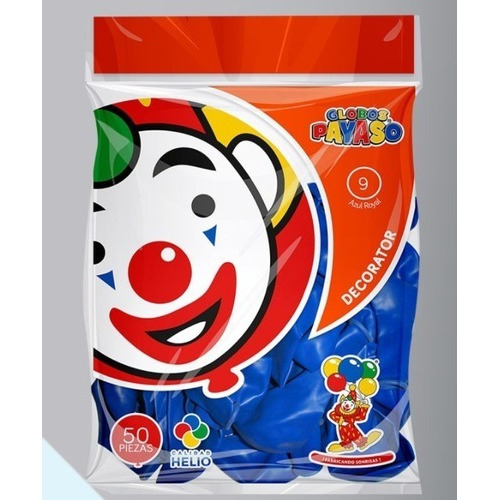 Globo Payaso Liso Color Azul Royal #9 C/50 Piezas