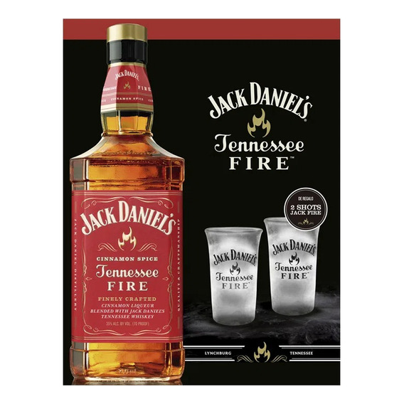 Pack De Whiskey Jack Daniel's Fire 750cc + 2 Shot