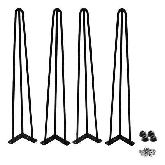 4 Patas Hairpin Metal Para Mesa Muebles Escritorio 72cm Set