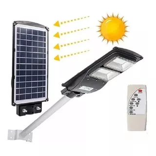 Foco Solar Led 60w Exterior C/ Sensor Y Control+ Brazo Metal